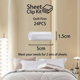 Dailygoods - Bedlakenhouders, set van 8 stuks, verstelbare bedbevestigingen, zwart, 24 stuks, dekbedovertrek, clips, wit, elastisch, voor laken, matras, strijkplank, bank — thumbnail 4