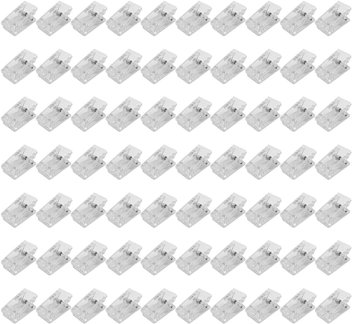 SnelShoppen - 70 Stuks Transparante Kunststof Clips - Dubbelzijdige Veerklemmen voor Foto's, Sjaals, Kantoor, School - Mini 2,3x1,3 cm - Ideaal voor T — afbeelding 1