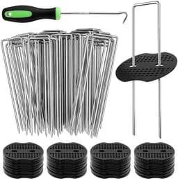Dailygoods- Grondankers 50 Stuks - Haringen Onkruiddoek - Sluitringen - Roestvrij Staal - Herbruikbaar - Geschikt voor Tuin - Tuinankers — thumbnail 1