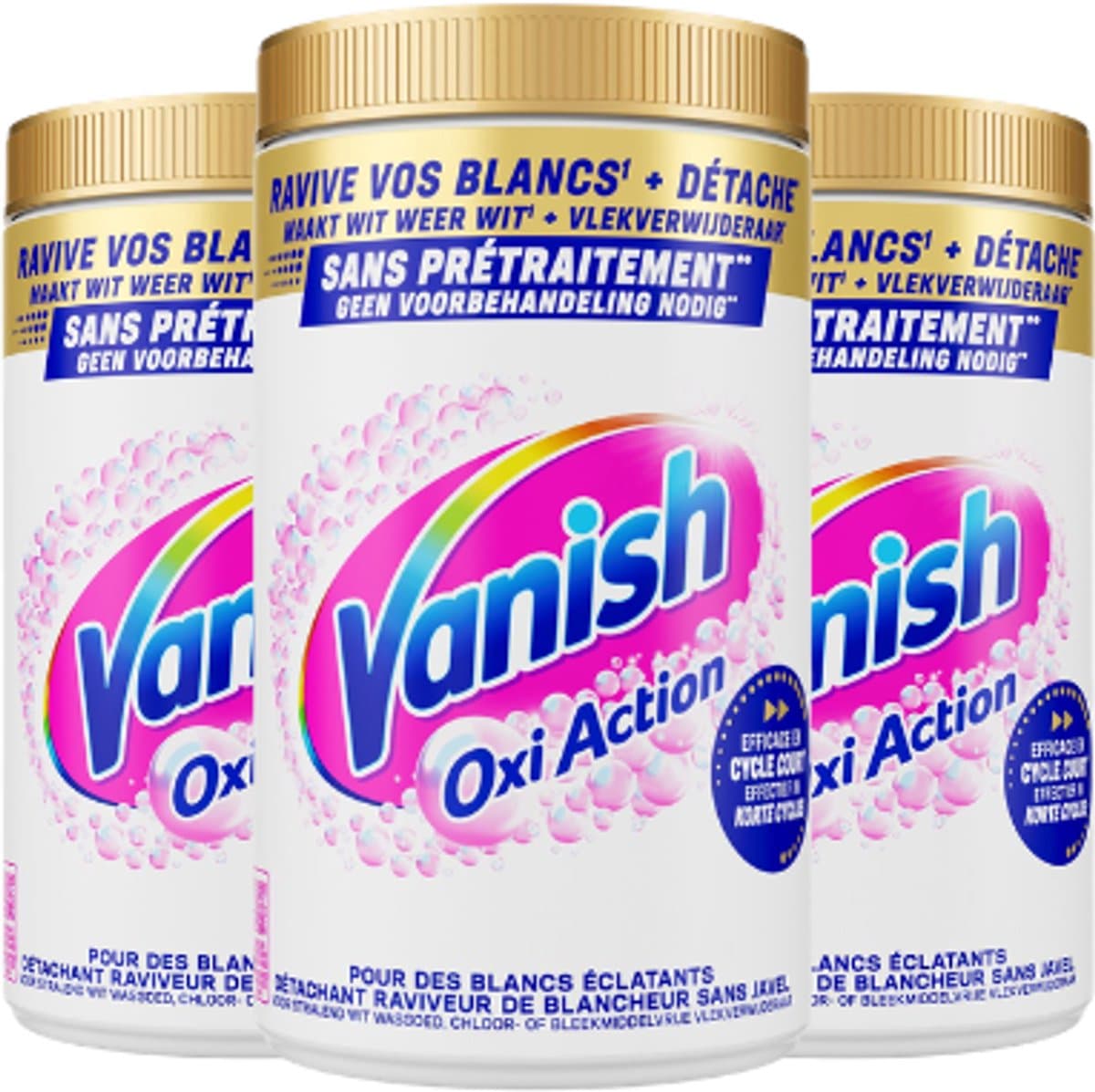 Vanish Oxi Action Vlekverwijderaar Poeder White – 3x 1,445 kg – 4,335 kg – Voordeelverpakking — afbeelding 1