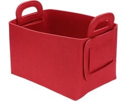 1 stuk - Opbergmand van vilt - Wasmand - Opbergmand voor diverse spullen - 36*25*23 cm - Rood