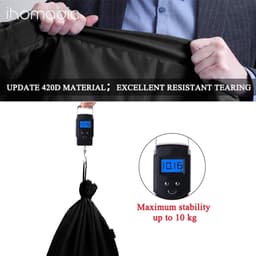 Pack of 2 Laundry Bags with Drawstring for Travel Home RIP Stop Laundry Bag Smiley Design 66 x 96 cm Black/Silver - ShopVlot — thumbnail 2