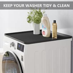 KZQ Siliconen mat - Wasmachine voets - Waterdichte siliconen beschermgroef voor de voet - Beschermt de vloer - Voorkomt lekkages van wasmachines, drogers, vaatwassers, koelkasten en airconditioners - 60x60x2 cm — thumbnail 4