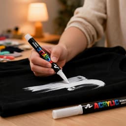 2 Witte Textielstiften Wasmachinebestendig - Waterdichte Stofverfstiften voor T-Shirts, Textielmarkers — thumbnail 4
