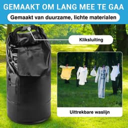SnelShoppen - Portable Waszak Zwart - Compact en Lichtgewicht Reistas voor Camping, Backpacking en Op Reis - Ideaal voor Schoon Kleding en Vakanties — thumbnail 2