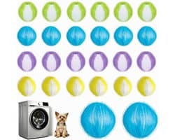 SnelShoppen - 24 Dierenhaarverwijderaars voor Wasmachine, Herbruikbare Pluisballen voor Honden en Katten, Effectieve Haarvanger voor Kleding en Bedden