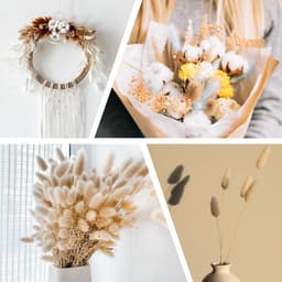 Gedroogde hazenstaart, 15,7 inch, 70 stuks, natuurlijke zachte kunstmatige gedroogde konijnenstaart, voor woondecoratie, bohovaas, bruiloft, grijsblauw — thumbnail 2