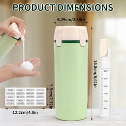 4 in 1 Reis Doseerfles, Lekvrij Herbruikbare Reisflesjes voor Shampoo Lotion Conditioner & Crème Draagbare Toilethouder voor Vakantie & Zakenreis met Etiket (Groen) — thumbnail 5