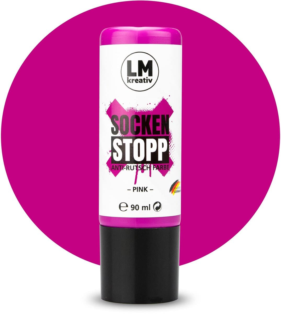 LM-Kreativ Sock Stop Liquid - antislip textielverf - 90 ml - roze — afbeelding 1