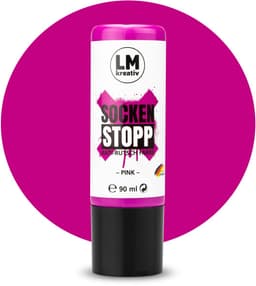 LM-Kreativ Sock Stop Liquid - antislip textielverf - 90 ml - roze — thumbnail 1