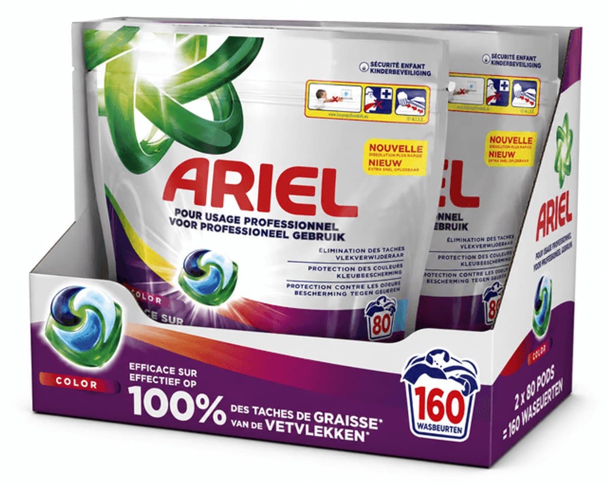 Ariel Professional Color Wascapsules 2 x 80 Stuks - 160 Wasbeurten - Voordeelverpakking — afbeelding 1