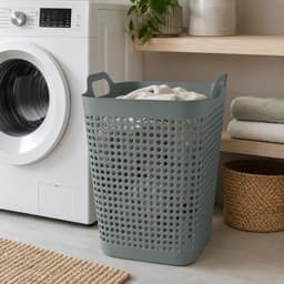 Storage Solutions Wasmand - 2x - groen - 48 liter - 40 x 51 cm - kunststof - wasbox - mand voor wasgoed - badkamer — thumbnail 5