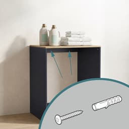 Wasmaschine kast - 88 x 68 x 60 cm- ombouw - antraciet-natuur — thumbnail 5