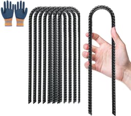 8 stuks grondankers, grondankers, 30 cm, U-haken, grondanker, trampoline, anker, grondpalen, grondpalen, tentharingen, grondhaken voor zekering, luifels, schommels, hekken — thumbnail 1