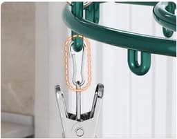 Droogrek voor Kleding met 24 Clips, Rotatable en Windproof, Ideaal voor Sokken en Ondergoed — thumbnail 2