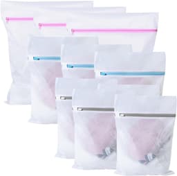 10 Stuks Wasnet, 3 Maten Duurzame Mesh Grote Waszakken voor Wasmachine,Vervorming en Vouwen, Waszak met Ritssluiting Kan Worden Gebruikt voor de Delicate Was, T-Shirts, Jas, Jurk, Broek, babykleding — thumbnail 1