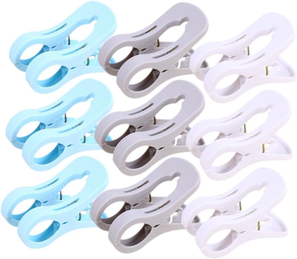 9 stuks- wasknijpers-wasknijpers kunststof -wasknijpers groot-wasknijpers plastic -Strandhanddoekclips- Quiltclips-Strandlaken Knijpers -Winddicht-Handdoekknijpers-Voor Strandlaken, Beddengoed En Dikke Kleding-Meerkleurig — afbeelding 1