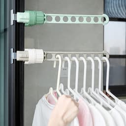 Zalati Kleding Droogrekken 2 stks Draagbare Roterende Clip-on Houder Wandmontage Kleding Bar voor Windows BadkamerTravel Hotel Home - Groen — thumbnail 1