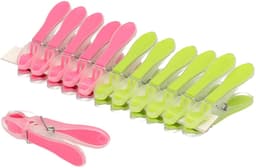 PlasticForte Wasknijpers - 48x - groen/roze - kunststof /metaal - 8 cm - was ophangen — thumbnail 1