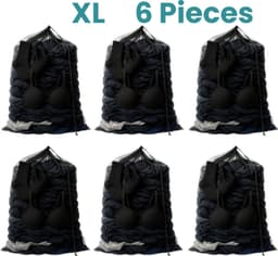 NORDIX Waszak Groot XL - 60x90CM - Waszakken - 6 Stuks - Laundry Bag - Wasnet - Waszakje - Treksysteem - Trekbandsluiting - Polyester - Schoenenzak - BLACK — thumbnail 1