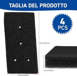 4 stuks filters voor wasdroger, filter gescht voor Bauknecht Privileg Whirlpool Hx 481010716911, 230 x 115 x 14 mm, compatibel met vervangingsfilters voor Whirlpool droger — thumbnail 5