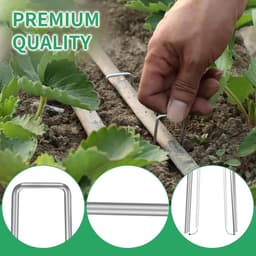 Allecto plus - Tuinharingen van Verzinkt Staal, 50 Stuks - Bestand tegen Roest, voor Onkruiddoeken, Bevestigingsharden — thumbnail 3