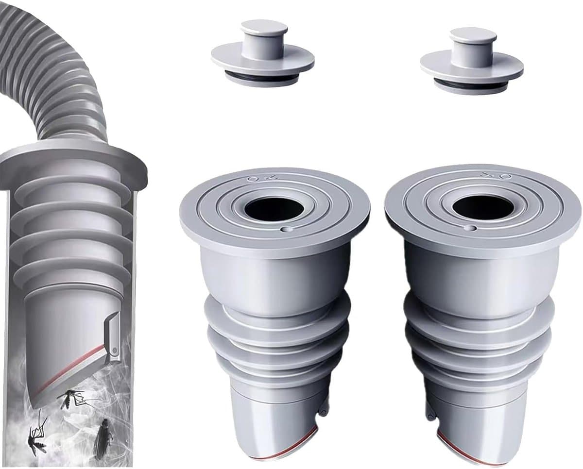 35-40mm Wasmachine Afdichting Slangstop, Grijs Afvoerslang voor Wasmachine Afvoerslangafdichting Wasmachine, Rioolbuisafdichting voor Afvoerputje Wasmachine Afvoerafdichting Siliconen — afbeelding 1