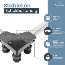 VanDijck Wasmachine Verhoger - 12 Poten - Verstelbaar 43-66 cm - Max 300 kg — thumbnail 2