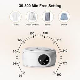Uten Draagbare Elektrische Droger Gr889 - Ophangbaar Design - Warmtepompdroger - 600 W - Timer 0-300 Min - Mini Wasdroger - Tot 3kg Wasgoed - Hoogte 100 cm - Blauw — thumbnail 4