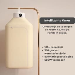 Opvouwbare Wasdroger - Draagbare Kledingdroger - Khaki - ABS Kunststof - 600W - LED Temperatuur Display - 100L Droogzak - 360° Warmtecirculatie - Oververhittingsbeveiliging - Thuis En Reizen — thumbnail 4