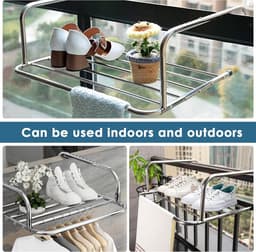 Droogrek voor kleding, Express Dryer, Hangende droger, Opvouwbare armen, Roestvrijstalen metalen droogrek voor kleding, Balkon/Radiator/Balustrade, voor hangend drogen (40 cm) — thumbnail 4