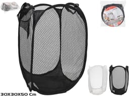 Gerimport Wasmand flexibel/opvouwbaar - zwart - kunststof - 30 x 30 x 50 cm - 55 liter — thumbnail 2