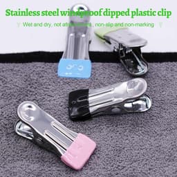 40 Stuks Rvs Wasknijpers Multifunctionele Antislip Metalen Clips Voor Kousen, Handdoeken en Voedselverpakking (Blauw, Zwart, Groen, Roze) — thumbnail 3