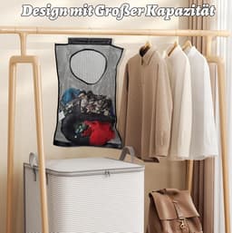 Wasknijperzak om op te hangen, herbruikbare knijperzak voor wasknijpers, eenvoudige ophanghaak voor het opbergen van wasknijpers, waszak voor huis en tuin — thumbnail 2
