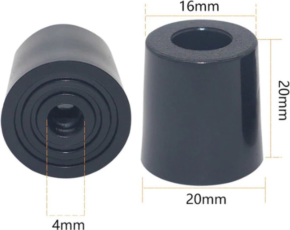 Rubberen voetjes | 1 stuk | 20x16x20mm | Rubber | Onderzetters | Rubber dopje | Meubelonderzetter | Trillingsdempers | Antislip | Deurstopper | FSW-Products — afbeelding 1