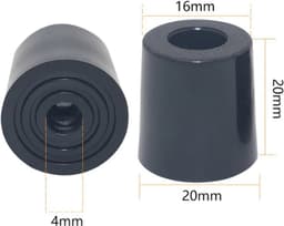 Rubberen voetjes | 1 stuk | 20x16x20mm | Rubber | Onderzetters | Rubber dopje | Meubelonderzetter | Trillingsdempers | Antislip | Deurstopper | FSW-Products — thumbnail 1