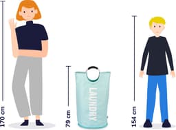 Wonair Wasmand - Waszak – Wassorteerder - Opvouwbaar – Lichtblauw – 115L — thumbnail 2