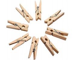 100 Stuks Mini knijpers - 2.5 cm - Wasknijper - Decoratie Clips - Wasknijpers - Fotolijst - Verjaardagskaarten — afbeelding 1