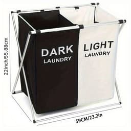 Nivard Laundry Bag - Wassorteerder 2 Vakken - Wassorteerder - Wasmand 2 Vakken - Laundry Basket — thumbnail 5