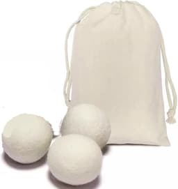3 grote drogerballen 7cm van wol in bewaarzakje - duurzaam eco friendly sustainable — thumbnail 1