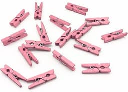 24x mini knijpertjes Roze - 2 cm - kleine/ mini knijpers — thumbnail 1
