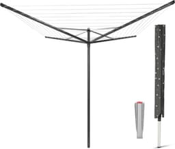 Brabantia Topspinner Droogmolen - 40 m - met Metalen Grondanker en Beschermhoes - Anthracite — thumbnail 1