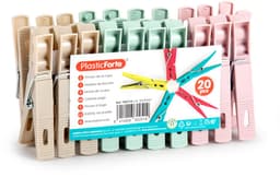 Plasticforte Wasknijpers - 20x stuks - pastel kleuren mix - kunststof - 7 cm - Was ophangen — thumbnail 1