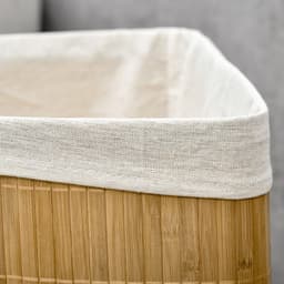 HOMCOM-Wäschekorb-Bambus-38L x 38B x 57H cm-Naturholz — thumbnail 4