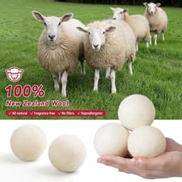 Wollen drogerballen XL - 6 stuks, biologische en chemicaliënvrije wasverzachter, veilig voor baby's, hypoallergeen, vermindert statische elektriciteit, kreukels en droogtijd, herbruikbaar — thumbnail 5