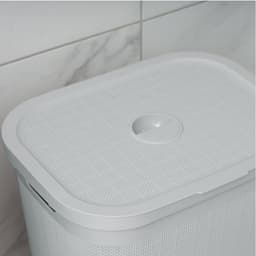 Wasmand 'Hessian' met deksel - 60 Liter - Box - lichtgrijs - Ventilatie — thumbnail 3