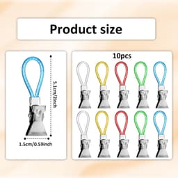 10 stuks metalen clips - theedoekclips - metalen hangende handdoekenclips - veelkleurige keukenhanddoekhangclips - voor thuis/ keuken/ badkamer/ kasten - Willekeurige kleur — thumbnail 2