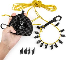- Travel Clothesline - Adjustable Camping Retractable Clothesline with 16 Pcs Clips - Indoor and Outdoor Clothesline for Camping, Travel, Holiday, and Balcony (1) — thumbnail 1