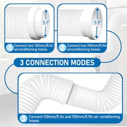 Koppelstuk Mobiele Airco Afvoerslang - Ø130mm/Ø150mm - Slangverlenging - Goed afdichtingseffect - Afvoerslang adapter raam voor Ø130mm/Ø150mm airconditioningsslang accessoires - Eenvoudig te installeren — thumbnail 3