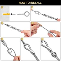 Draagbare reiswaslijn - Sterke waslijn - Onzichtbare waslijn - Waslijn van roestvrij staal - Reiswaslijn voor buiten en binnen - Winddichte hanger voor buiten kamperen - Zilver — thumbnail 4